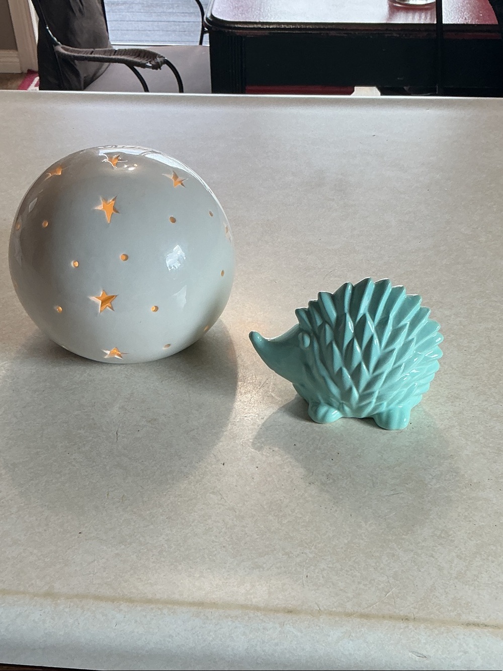 Ceramic Star Lantern & Mint Hedgehog Figurine